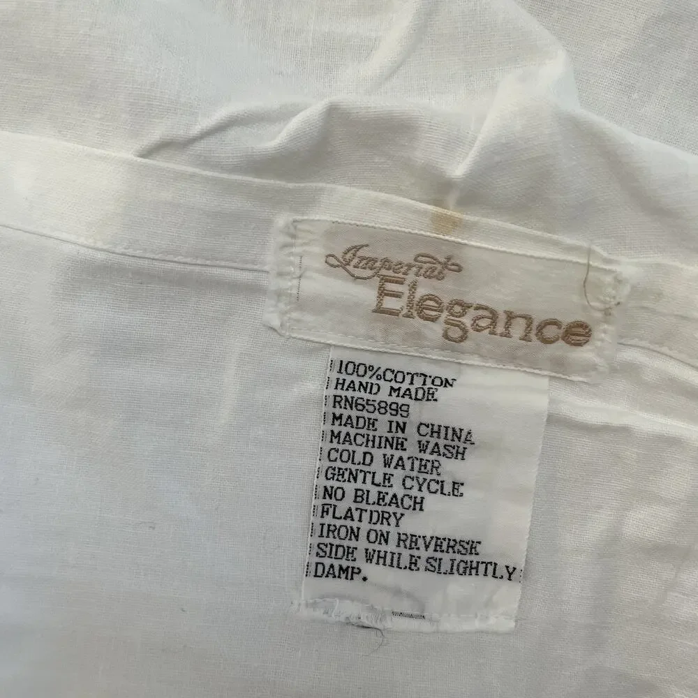 Imperial Elegance White Cotton Tablecloth 98